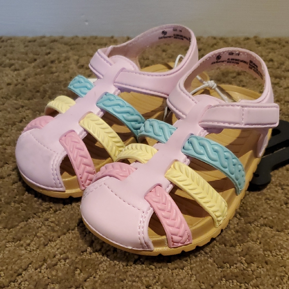 Toddler Girls Sol Borne Fisherman Style Beach Sandals Pastels Size 7/8 9/10 NWT